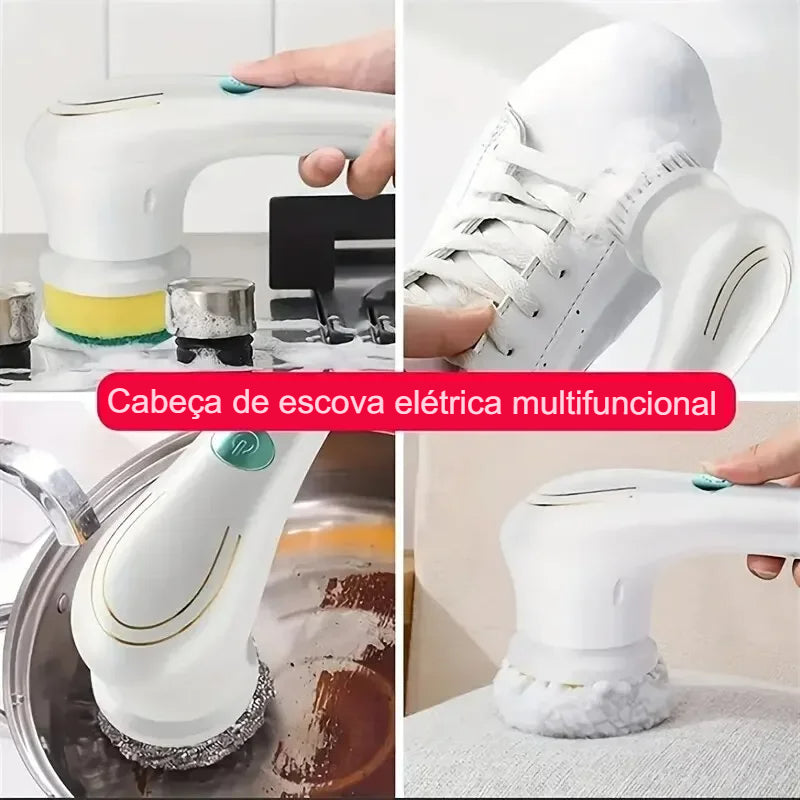 Escova Elétrica Multifuncional 5 em 1 para Limpeza