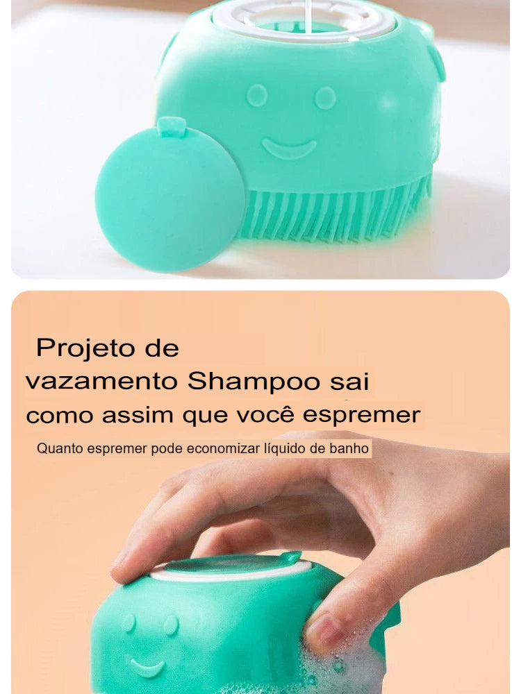 Pet Escova De Banho Silicone Macio Massageador