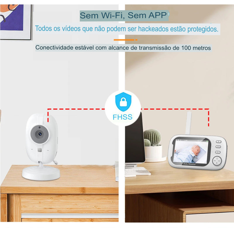 Monitor de Bebê Sem Fio de 3.5 Polegadas