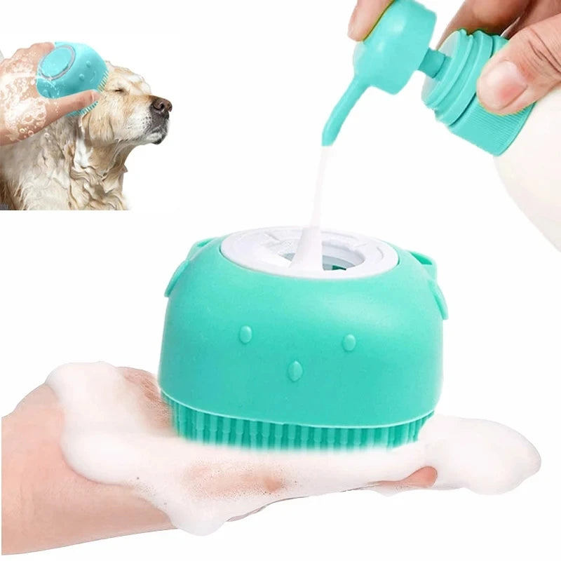 Pet Escova De Banho Silicone Macio Massageador