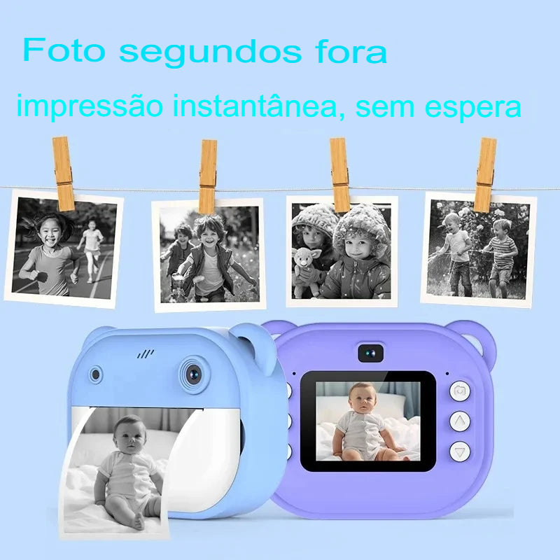 Câmera Digital Infantil com Impressão Instantânea para Crianças