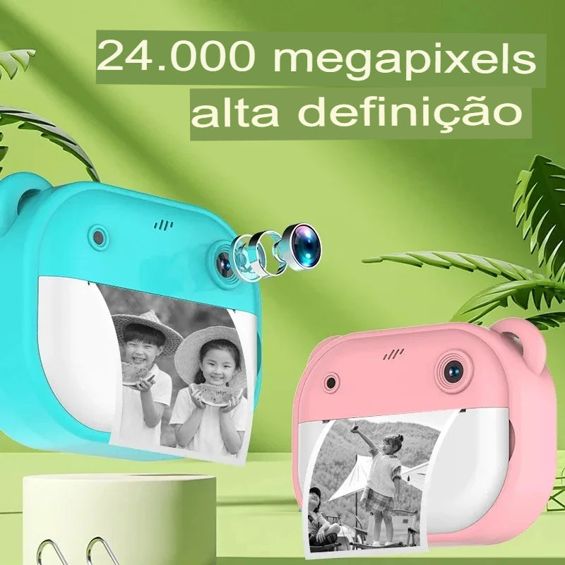 Câmera Digital Infantil com Impressão Instantânea para Crianças