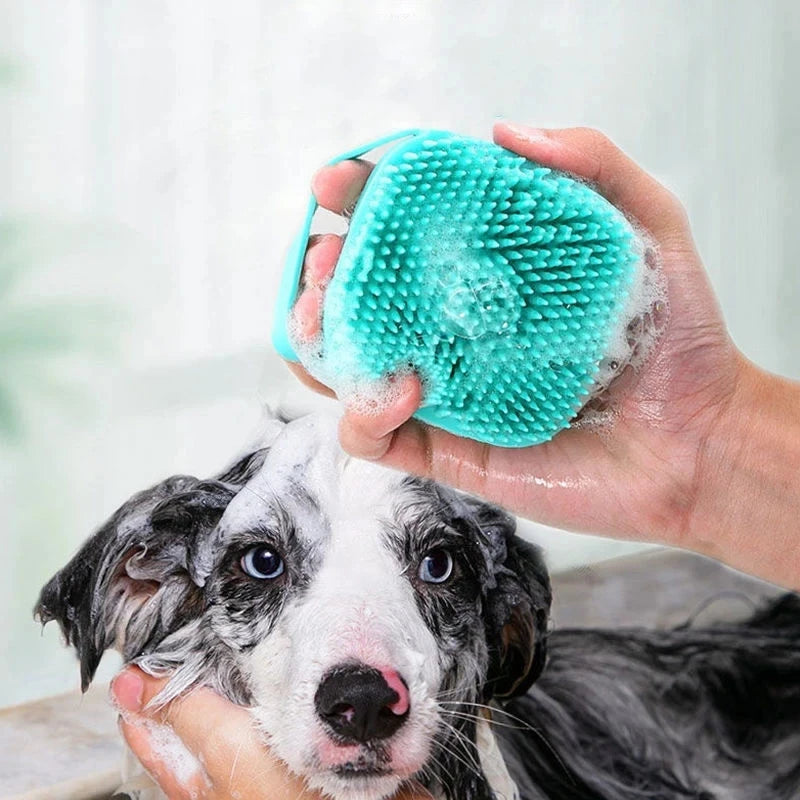 Pet Escova De Banho Silicone Macio Massageador