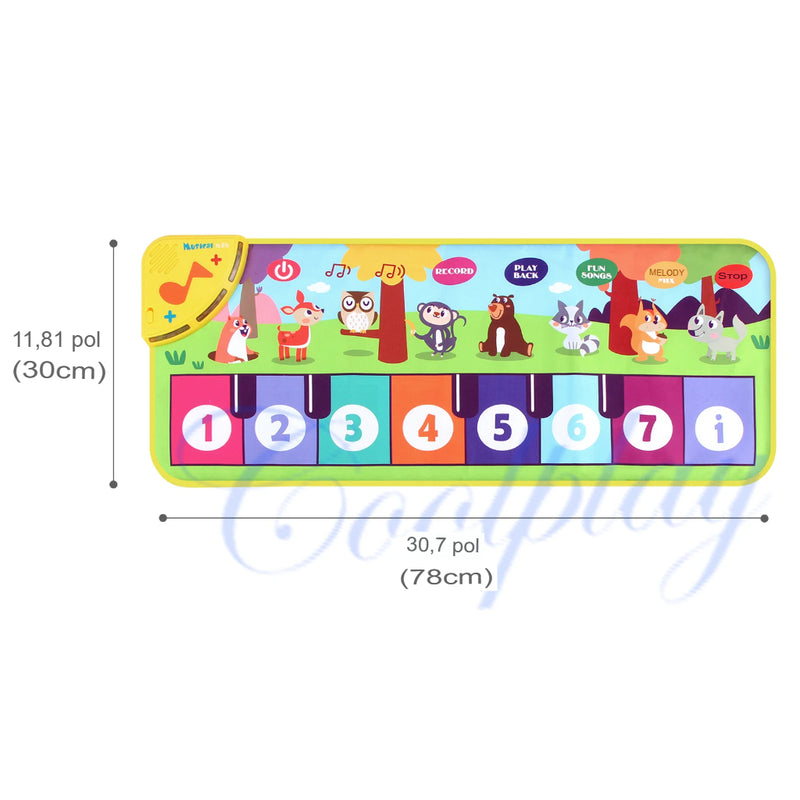 Tapete Piano para Crianças com Efeitos Sonoros
