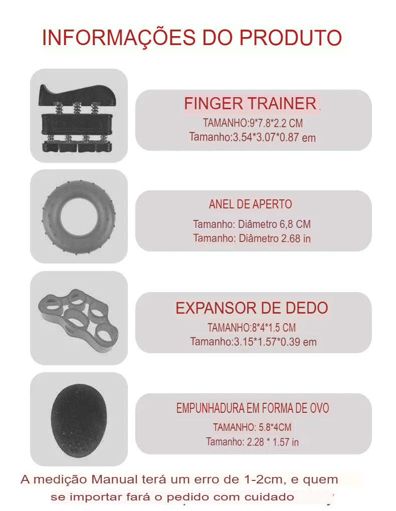 Kit de Fortalecimento para Mãos e Pulsos